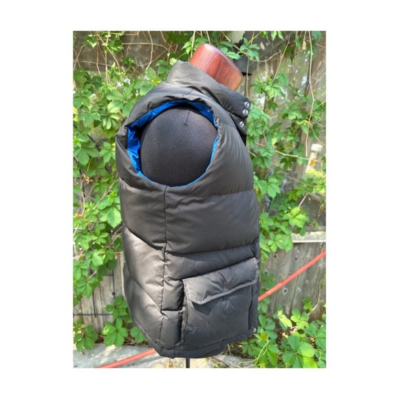 Vintage Polo Ralph Lauren Puffer Vest Black Blue Reversible Snap Closure - Picture 4 of 11